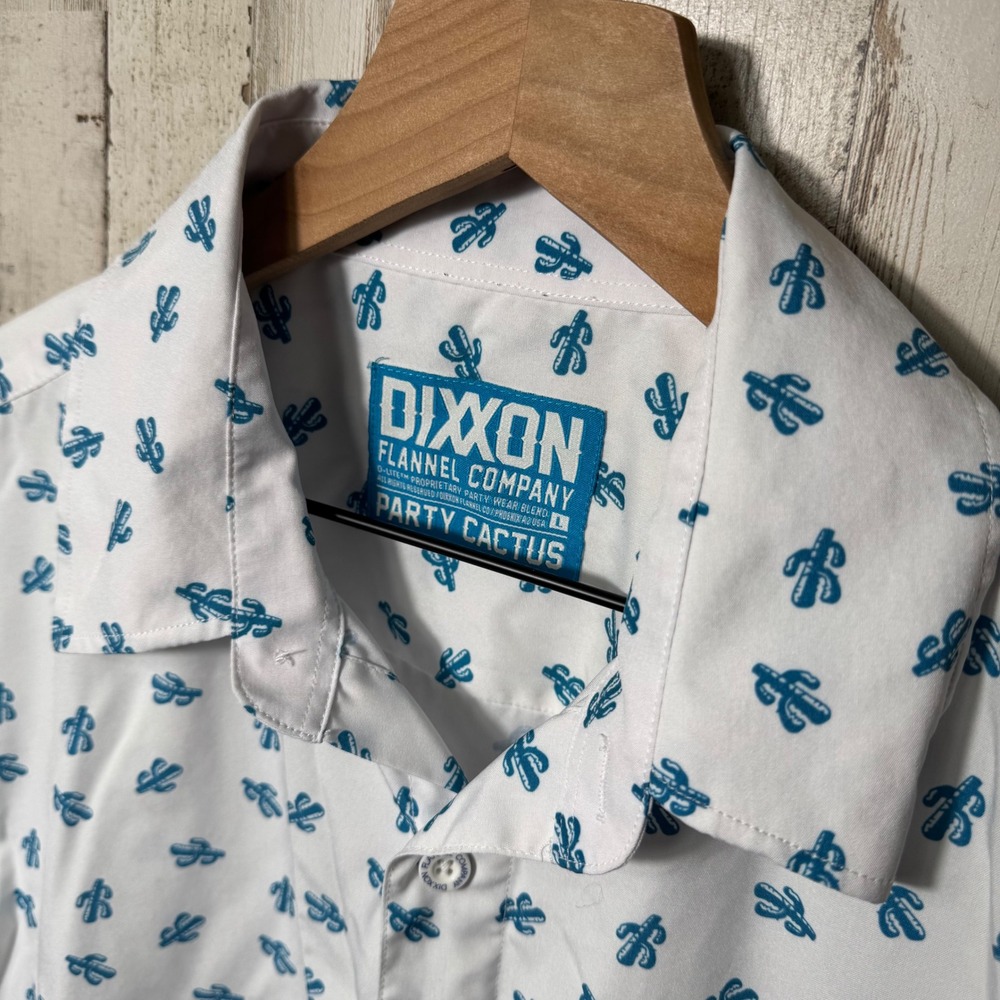 Dixxon Flannel Cactus Print Button‎ Up Short Sleeve Shirt Mens Size Large - Picture 3 of 6